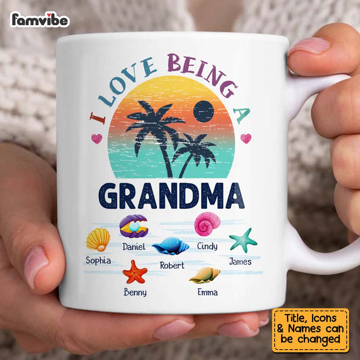 Personalized Gift For Grandma Beach Summer Vacation I Love Being A Grandma Mug 27212 1