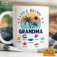 Personalized Gift For Grandma Beach Summer Vacation I Love Being A Grandma Mug 27212 thumb 1
