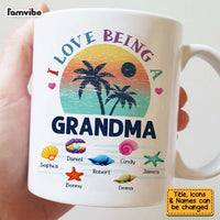 Personalized Gift For Grandma Beach Summer Vacation I Love Being A Grandma Mug 27212 thumb 1