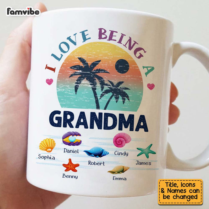 Personalized Gift For Grandma Beach Summer Vacation I Love Being A Grandma Mug 27212 1