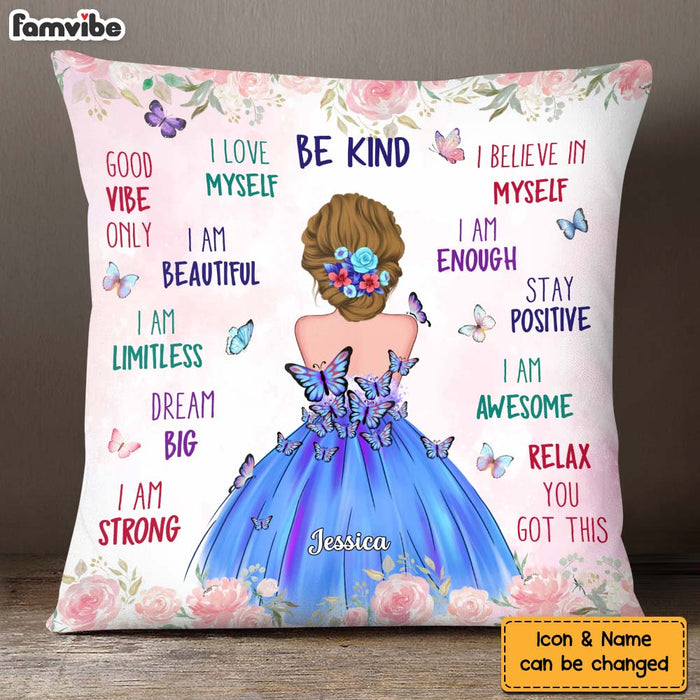 Personalized Gift For Granddaughter Affirmation I Love Myself Pillow 27218 1