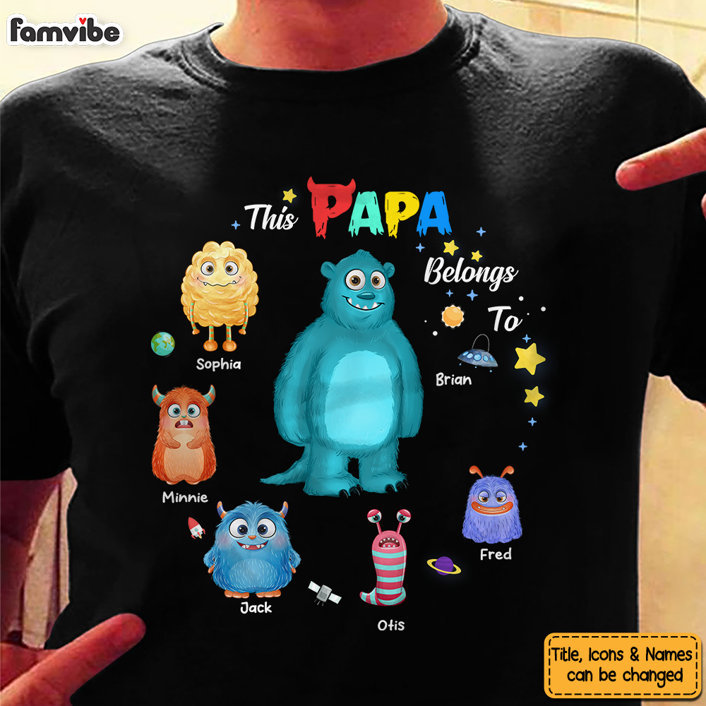 Personalized Gift For Grandpa Papa Belongs To Little Monster Shirt Hoodie Sweatshirt 27225 Primary Mockup