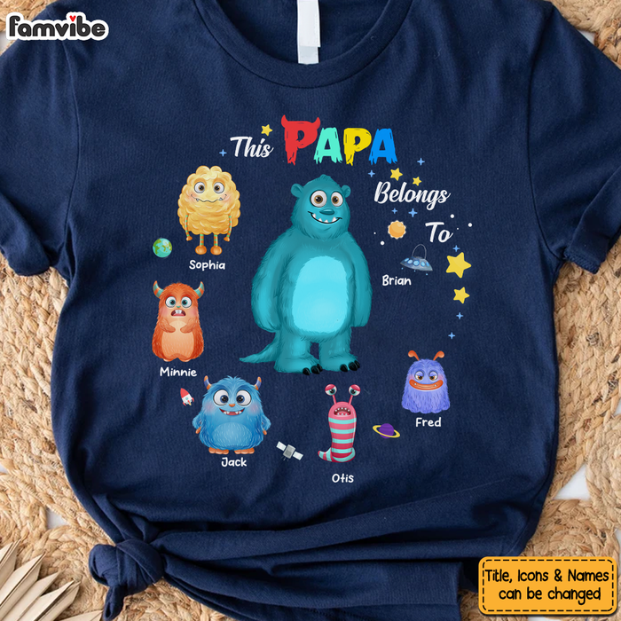 Personalized Gift For Grandpa Papa Belongs To Little Monster Shirt - Hoodie - Sweatshirt 27225 1