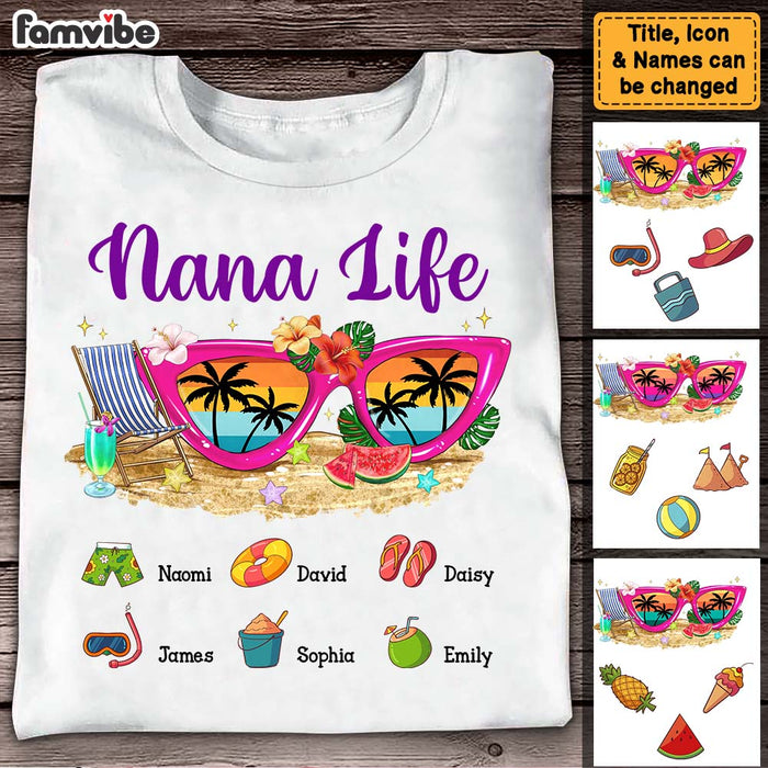 Personalized Gift For Grandma Life Sunglasses Beach Vibes Summer Vacation Shirt - Hoodie - Sweatshirt 27226 1