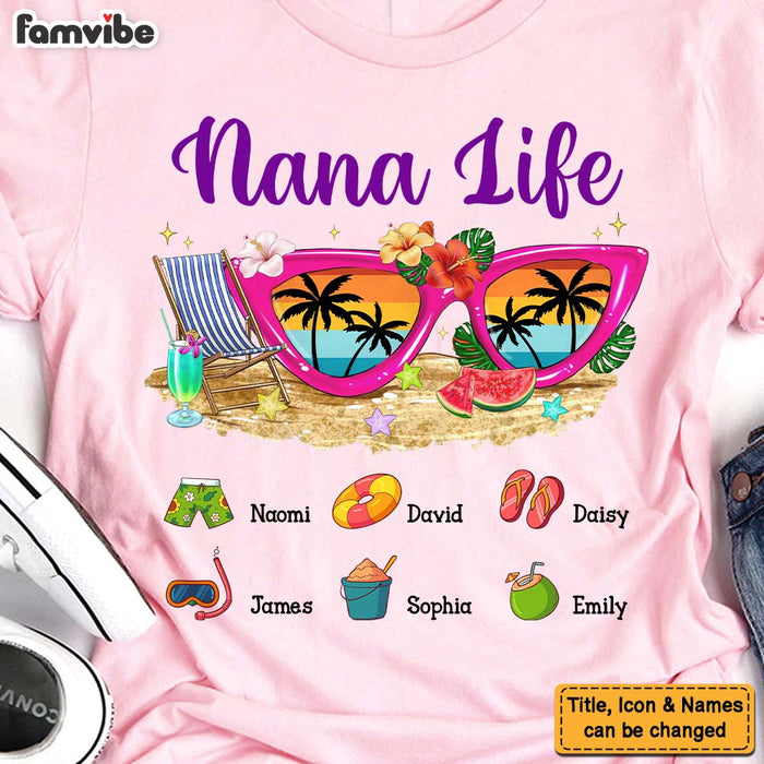 Personalized Gift For Grandma Life Sunglasses Beach Vibes Summer Vacation Shirt - Hoodie - Sweatshirt 27226 1