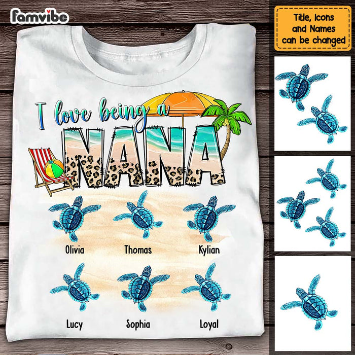 Personalized Gift For Grandma Turtle Beach Summer Vacation I Love Being A Grandma Shirt - Hoodie - Sweatshirt 27227 1