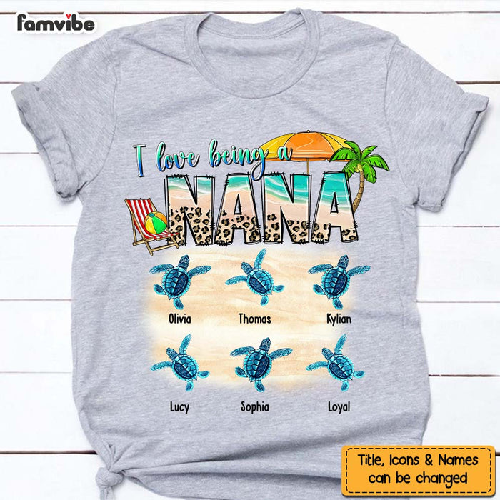 Personalized Gift For Grandma Turtle Beach Summer Vacation I Love Being A Grandma Shirt - Hoodie - Sweatshirt 27227 1