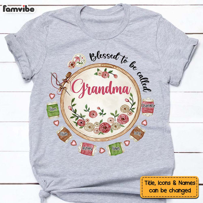 Personalized Gift For Mom Grandma Needlework Blessed To Be Called Grandma Shirt - Hoodie - Sweatshirt 27228 1