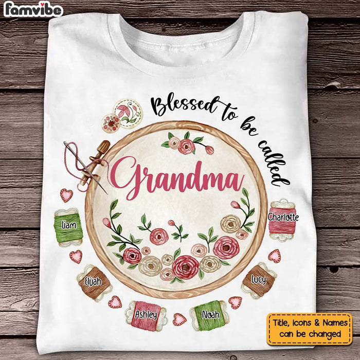 Personalized Gift For Mom Grandma Needlework Blessed To Be Called Grandma Shirt - Hoodie - Sweatshirt 27228 1