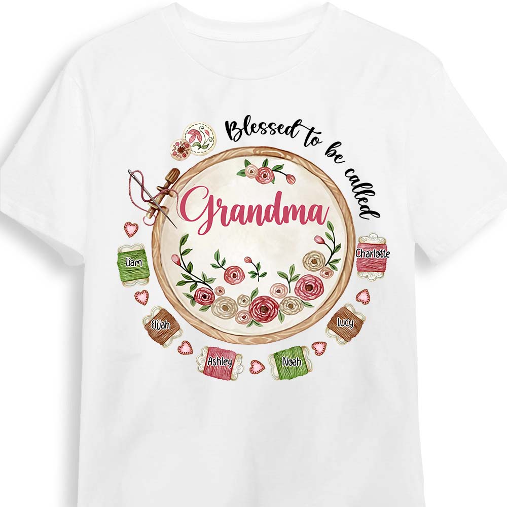 Personalized Gift For Mom Grandma Needlework Blessed To Be Called Grandma Shirt Hoodie Sweatshirt 27228 Primary Mockup
