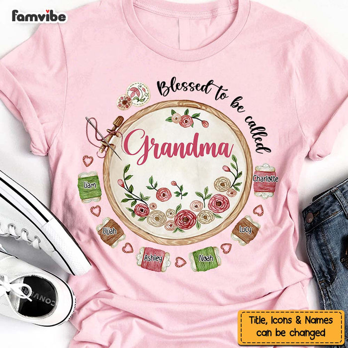 Personalized Gift For Mom Grandma Needlework Blessed To Be Called Grandma Shirt - Hoodie - Sweatshirt 27228 1