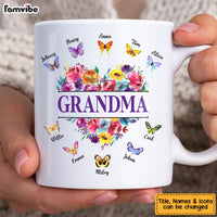 Personalized Gift For Grandma Colorful Flower Butterfly Mug 27231 thumb 1