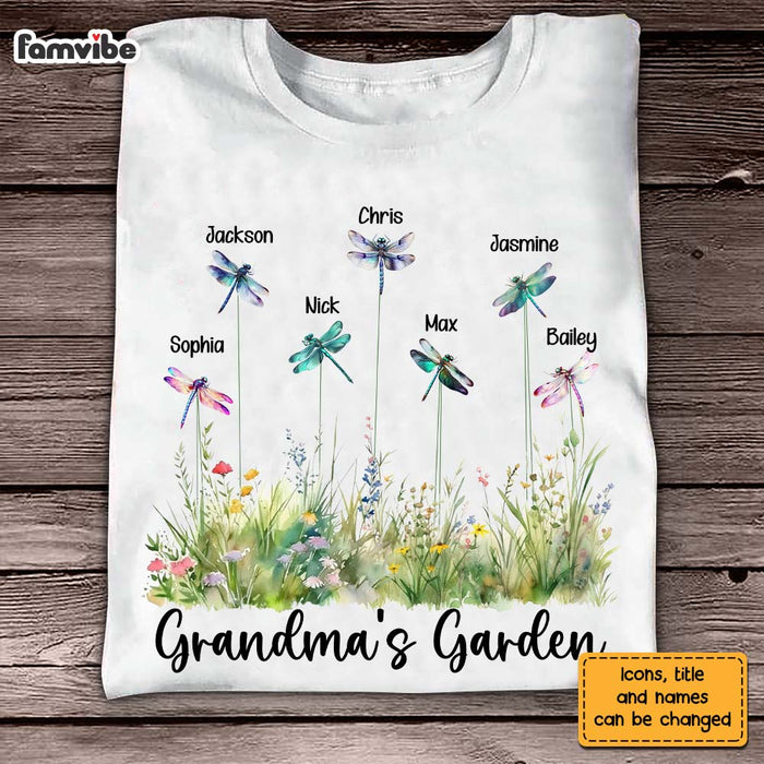 Personalized Gift For Grandma Dragonfly Grandma's Garden Shirt - Hoodie - Sweatshirt 27233 1