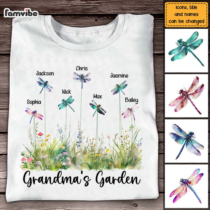 Personalized Gift For Grandma Dragonfly Grandma's Garden Shirt - Hoodie - Sweatshirt 27233 1
