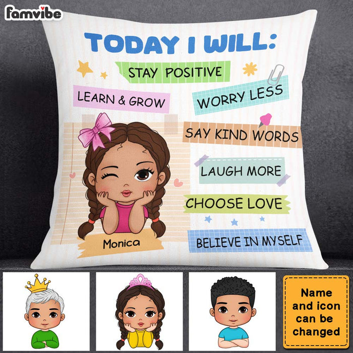 Personalized Gift For Granddaughter Today I Will Stay Positive Pillow 27234 1