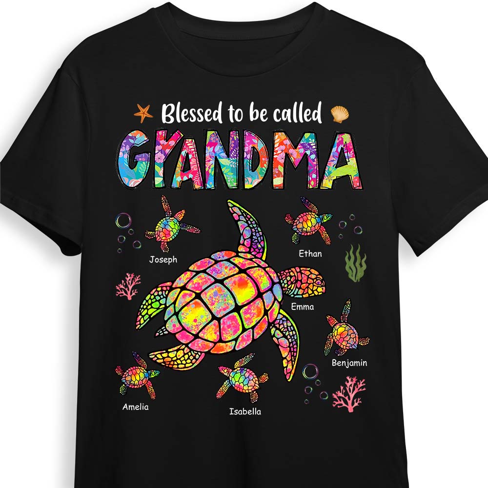 Personalized Gift For Grandma Turtle Colorful Shirt Hoodie Sweatshirt 27235 Primary Mockup