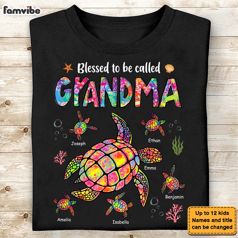 Personalized Gift For Grandma Turtle Colorful Shirt Hoodie Sweatshirt 27235 Primary Mockup
