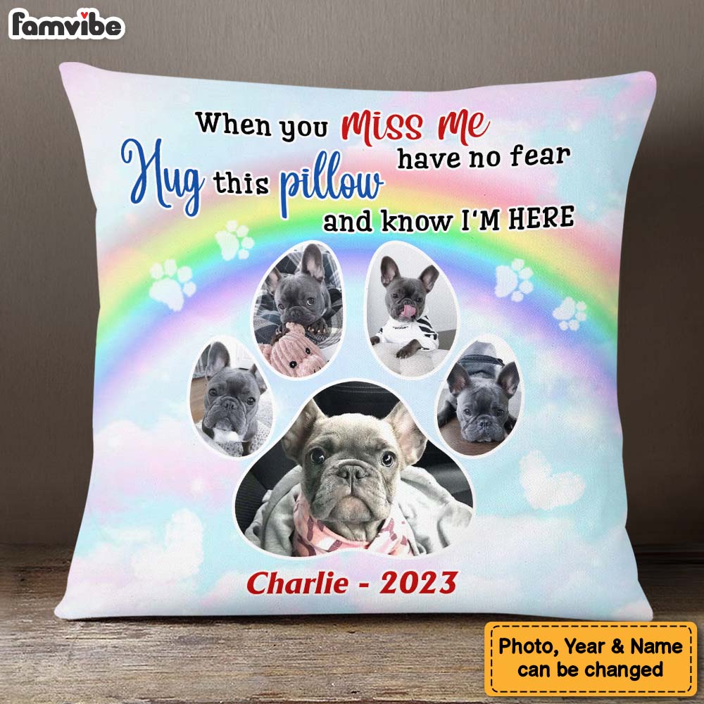 Personalized Gift For Family Wish The Rainbow Bridge Had Visiting Hours Pet Memorial Pillow 27236 Primary Mockup