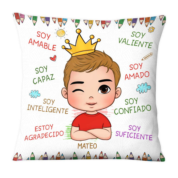 Personalized Gift For Grandson Spanish Soy Amable Pillow 27237 1