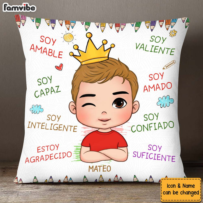 Personalized Gift For Grandson Spanish Soy Amable Pillow 27237 1
