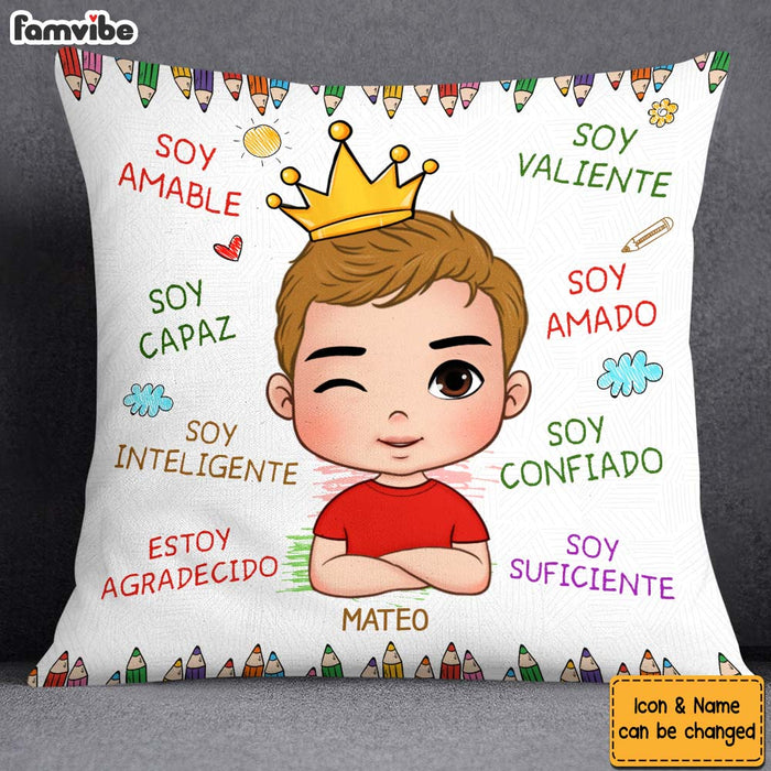 Personalized Gift For Grandson Spanish Soy Amable Pillow 27237 1