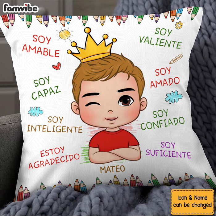Personalized Gift For Grandson Spanish Soy Amable Pillow 27237 1