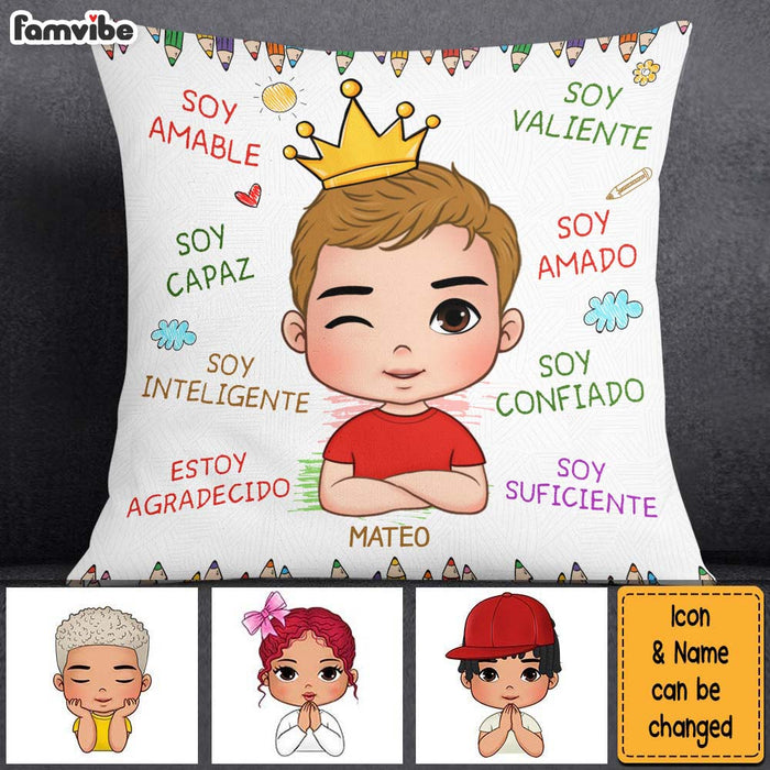 Personalized Gift For Grandson Spanish Soy Amable Pillow 27237 1