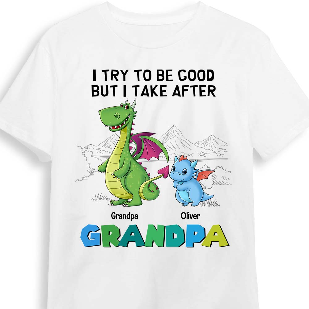 Personalized Gift For Grandson I Try To Be Good Kid T Shirt 27239 Mockup White
