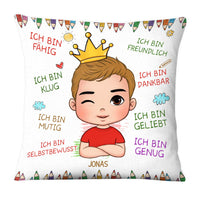 Personalized Gift For Grandson German Ich Bin Freundlich Pillow 27241 thumb 1