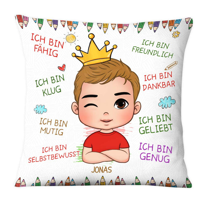 Personalized Gift For Grandson German Ich Bin Freundlich Pillow 27241 1