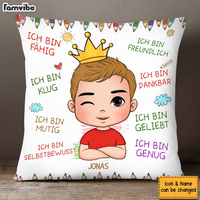 Personalized Gift For Grandson German Ich Bin Freundlich Pillow 27241 1