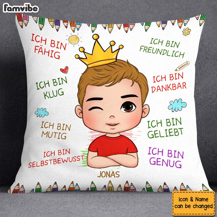 Personalized Gift For Grandson German Ich Bin Freundlich Pillow 27241 1