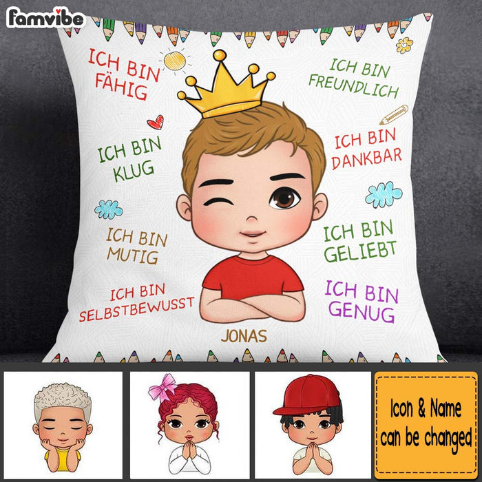 Personalized Gift For Grandson German Ich Bin Freundlich Pillow 27241 1