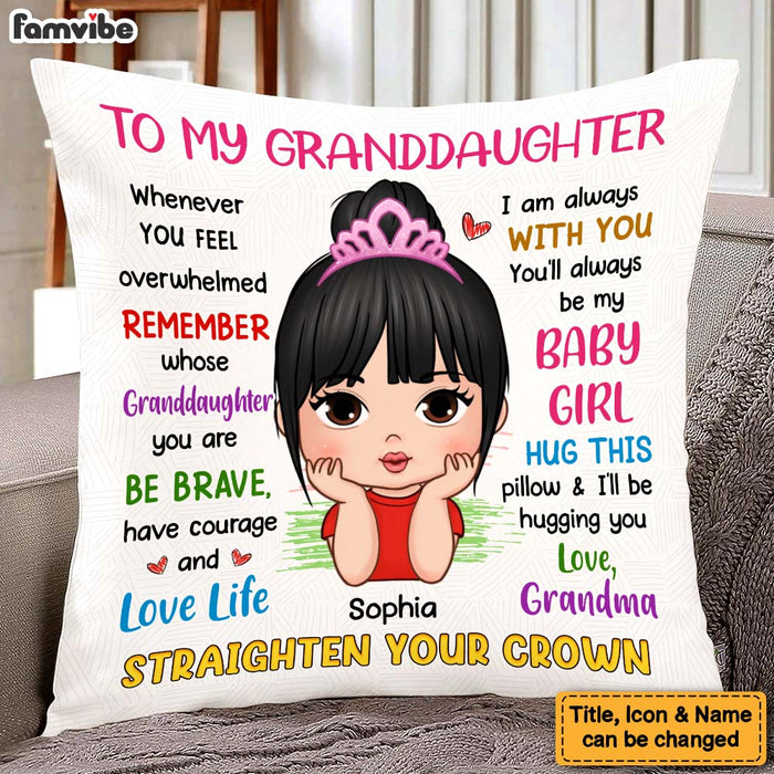 Personalized Gift For Grandson Straighten Your Crown Pillow 27243 1