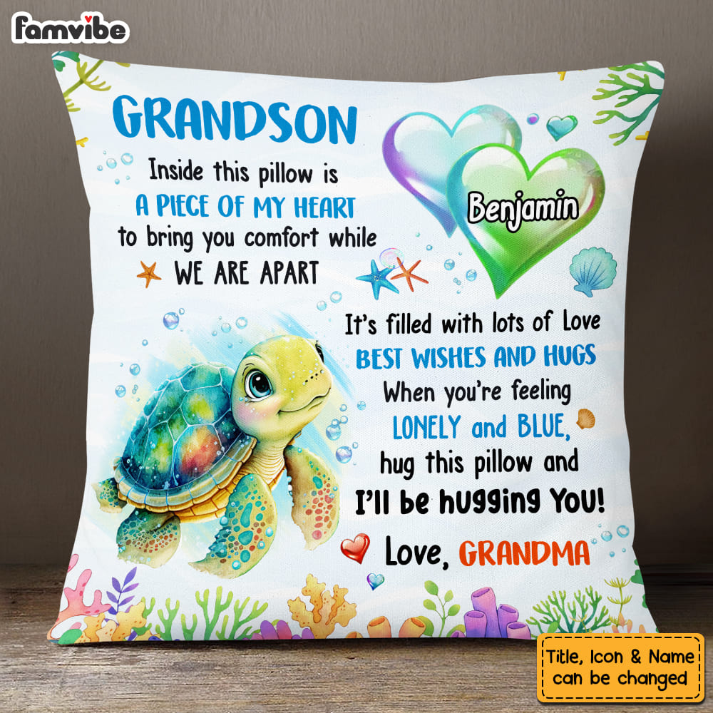 Personalized Gift For Grandson Turtle Inside This Pillow 27245 Primary Mockup