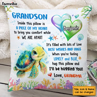 Personalized Gift For Grandson Turtle Inside This Pillow 27245 thumb 1