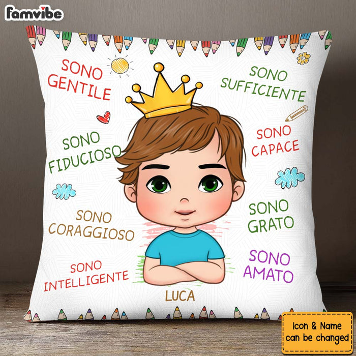 Personalized Gift For Grandson Italia Sono Gentile Pillow 27248 1