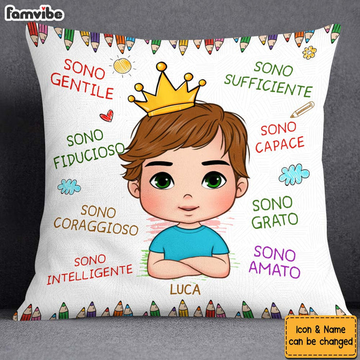 Personalized Gift For Grandson Italia Sono Gentile Pillow 27248 1