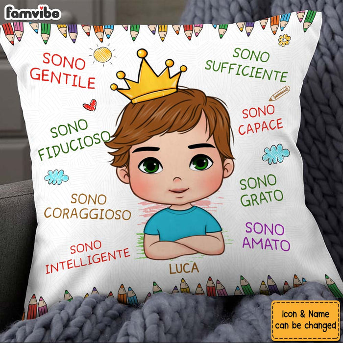 Personalized Gift For Grandson Italia Sono Gentile Pillow 27248 1