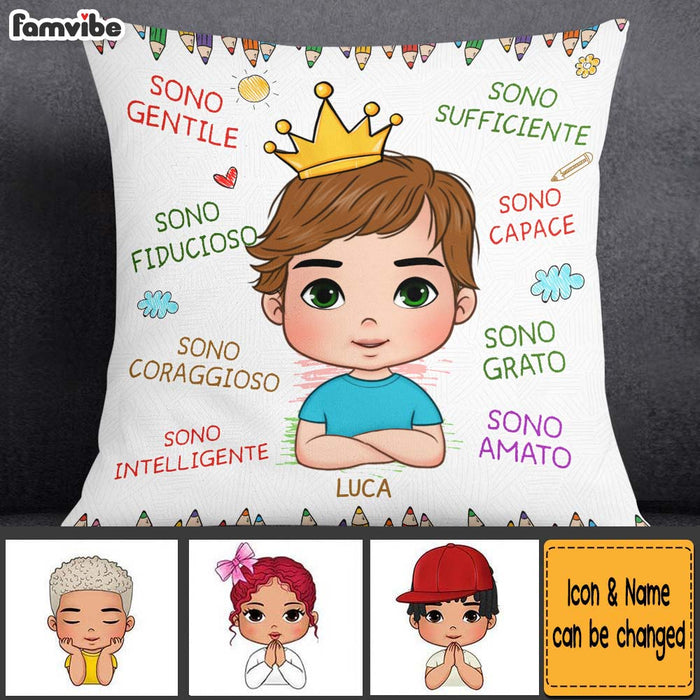 Personalized Gift For Grandson Italia Sono Gentile Pillow 27248 1