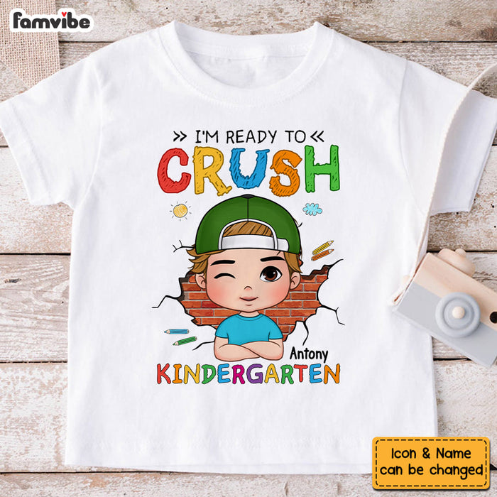 Personalized Gift For Grandson Ready To Crush Kindergarten Kid T Shirt 27249 1