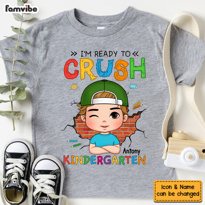 Personalized Gift For Grandson Ready To Crush Kindergarten Kid T Shirt 27249 1