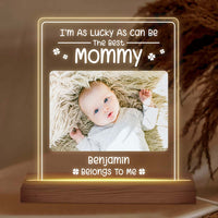 Personalized Gift For Daughter New Mom I'm As Lucky As Can Be Plaque LED Lamp Night Light 27265 thumb 1