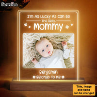 Personalized Gift For Daughter New Mom I'm As Lucky As Can Be Plaque LED Lamp Night Light 27265 thumb 1