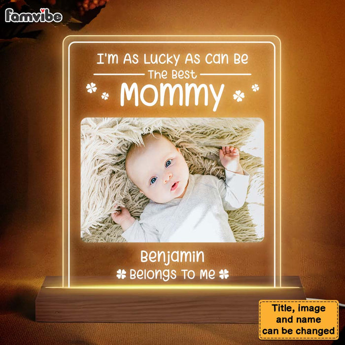 Personalized Gift For Daughter New Mom I'm As Lucky As Can Be Plaque LED Lamp Night Light 27265 1