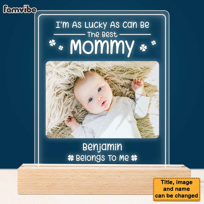 Personalized Gift For Daughter New Mom I'm As Lucky As Can Be Plaque LED Lamp Night Light 27265 1