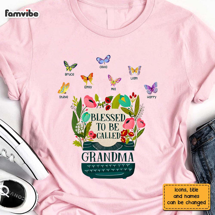 Personalized Gift for Grandma Floral Typewriter Shirt - Hoodie - Sweatshirt 27267 1