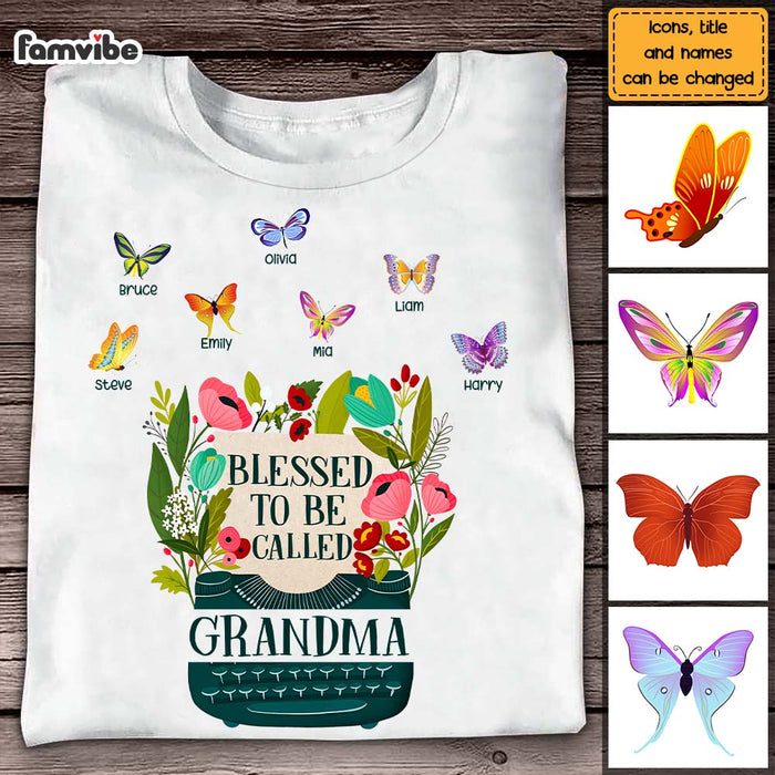 Personalized Gift for Grandma Floral Typewriter Shirt - Hoodie - Sweatshirt 27267 1