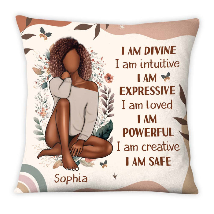Personalized Gift for Daughter I Am Divine Affirmation Pillow 27271 1