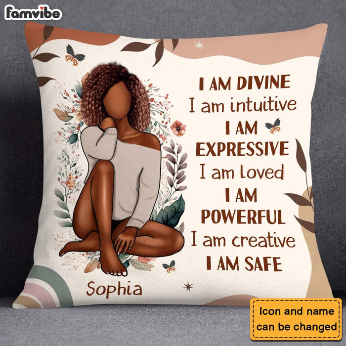 Personalized Gift for Daughter I Am Divine Affirmation Pillow 27271 1